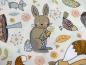 Preview: Patchworkstoff aus der Serie Doodle Days mit Eichhörnchen Fuchs Uhu Igel von Makower  Detailansicht
